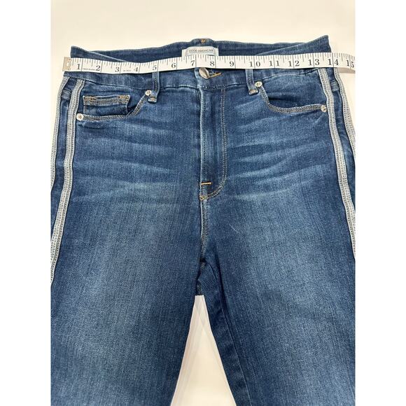 Good American Good Legs Skinny Jeans Size 4 Side Stripe Detail - Picture 6 of 8